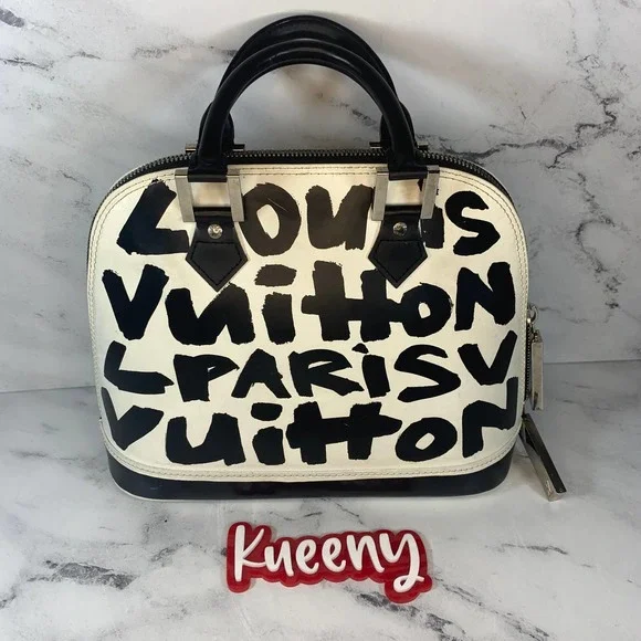 ❌❌ Louis Vuitton Graffiti Alma bag vintage tote Stephen Sprouse black/white - Picture 2 of 16